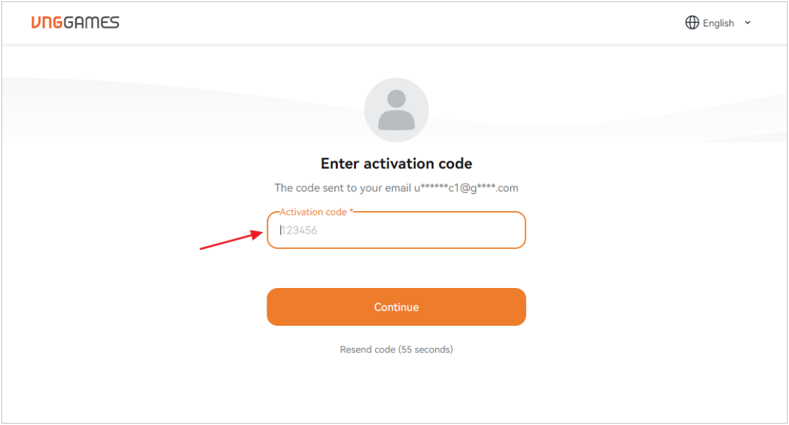 Enter activation code